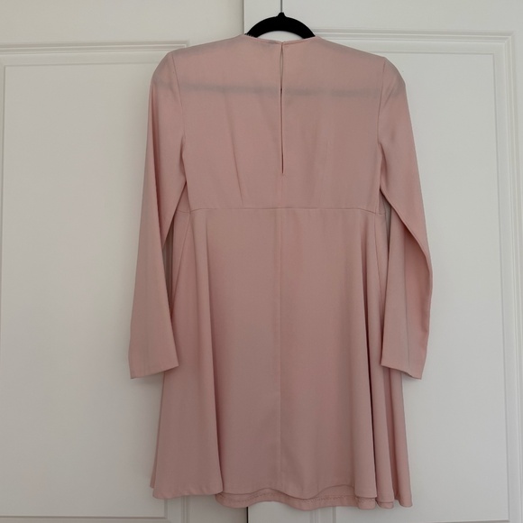 ZARA Long Sleeve Blush Pink Shift Dress – Minimalist A-Line – Women’s Size S - Picture 2 of 3